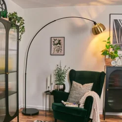 Lampes Dorées-hofstein Baloca Lampadaire Noir, 1 lumière