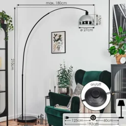 Lampes Vintages & Rétros-hofstein Baloca Lampadaire Noir, 1 lumière