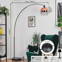 hofstein Baloca Lampadaire Noir, 1 lumière