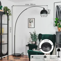 hofstein Baloca Lampadaire Noir, 1 lumière