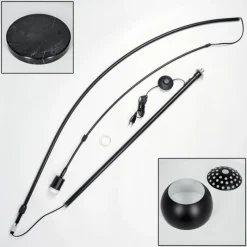 hofstein Baloca Lampadaire Noir, 1 lumière