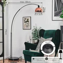 hofstein Baloca Lampadaire Noir, 1 lumière