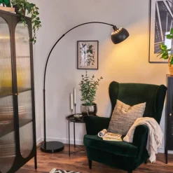 hofstein Baloca Lampadaire Noir, 1 lumière