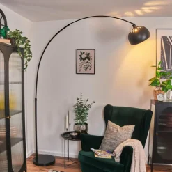 Lampes Vintages & Rétros-hofstein Baloca Lampadaire Noir, 1 lumière