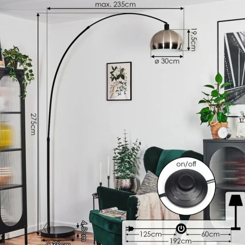 hofstein Baloca Lampadaire Noir, 1 lumière