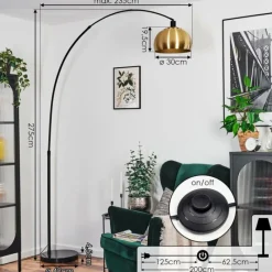 Lampes Dorées-hofstein Baloca Lampadaire Noir, 1 lumière