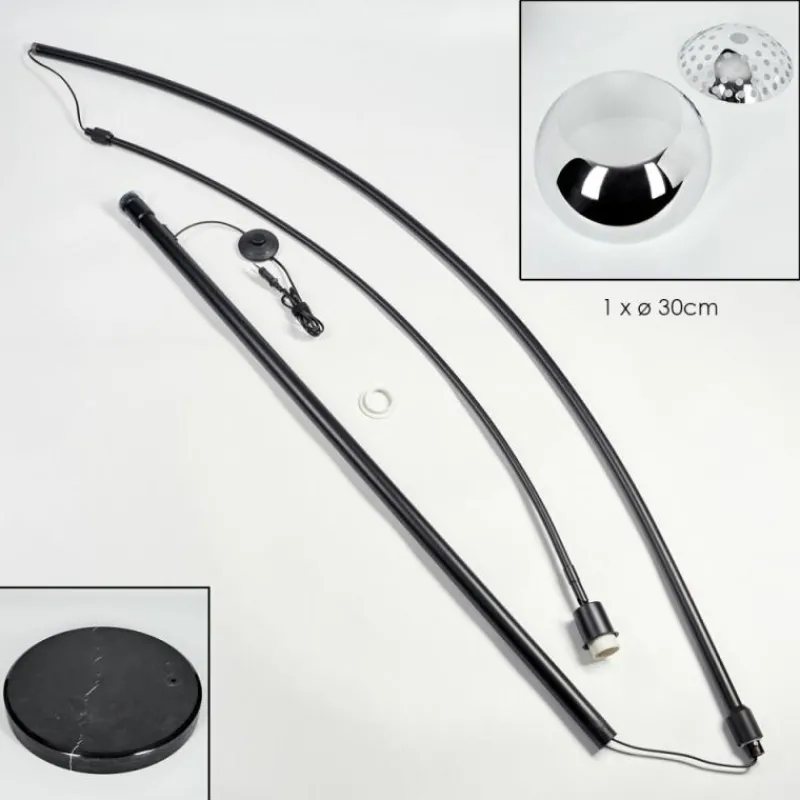 hofstein Baloca Lampadaire Noir, 1 lumière