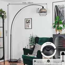 hofstein Baloca Lampadaire Noir, 1 lumière