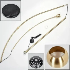 Lampes Dorées-hofstein Baloca Lampadaire Or, Noir, 1 lumière