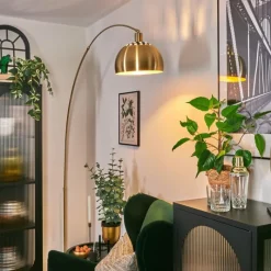 Lampes Dorées-hofstein Baloca Lampadaire Or, Noir, 1 lumière