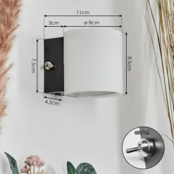 hofstein Bamako Luminaire Up & Down, Applique murale LED Noir, 1 lumière