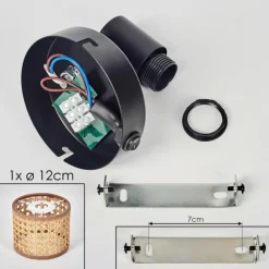 hofstein Barcos Applique murale Noir, 1 lumière