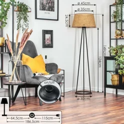 hofstein Barcos Lampadaire beige, 1 lumière