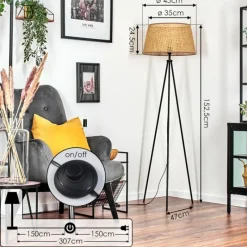 Luminaires Scandinaves-hofstein Barcos Lampadaire beige, Écru, 1 lumière