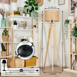 Luminaires Scandinaves-hofstein Barcos Lampadaire Écru, 1 lumière