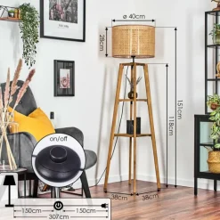 Luminaires Scandinaves-hofstein Barcos Lampadaire Écru, 1 lumière