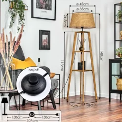 Luminaires Scandinaves-hofstein Barcos Lampadaire Écru, 1 lumière