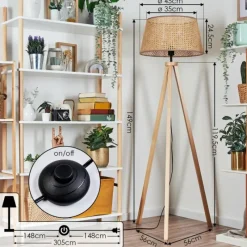 Luminaires Scandinaves-hofstein Barcos Lampadaire Écru, 1 lumière