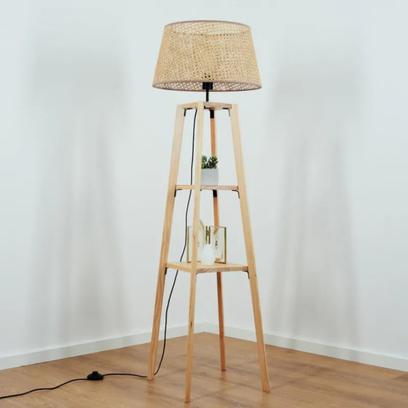 Style Boho-Chic-hofstein Barcos Lampadaire Écru, 1 lumière