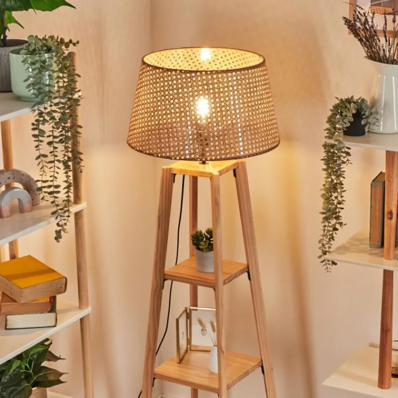 Style Boho-Chic-hofstein Barcos Lampadaire Écru, 1 lumière