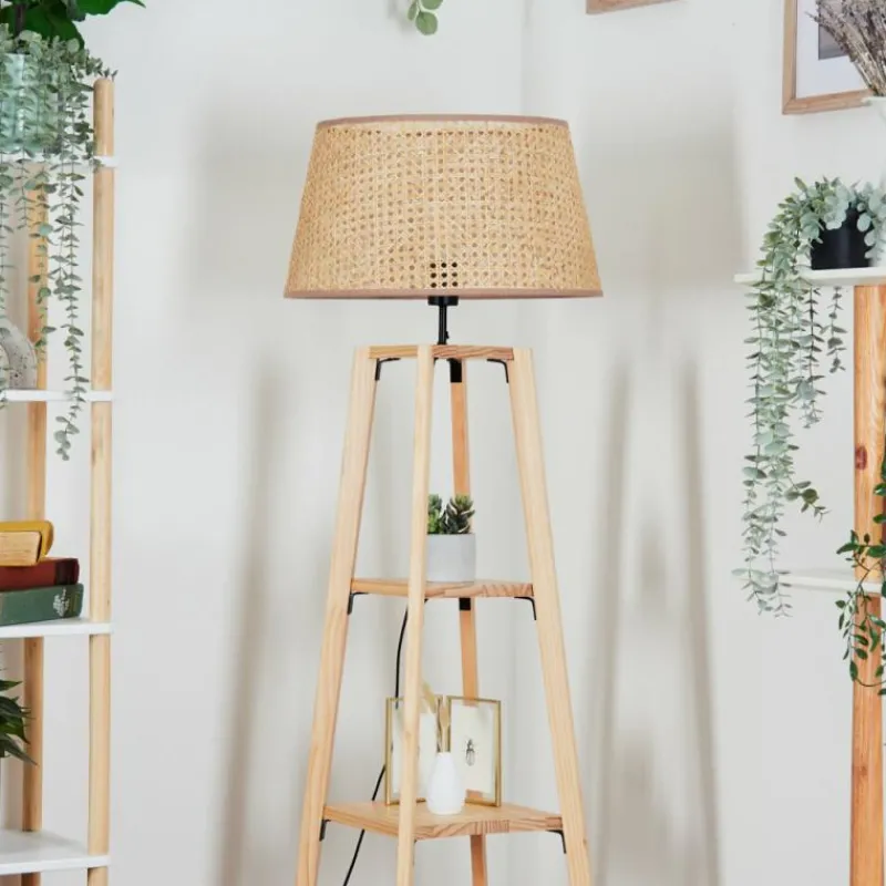 Style Boho-Chic-hofstein Barcos Lampadaire Écru, 1 lumière