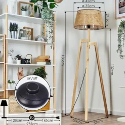 Luminaires Scandinaves-hofstein Barcos Lampadaire Écru, 1 lumière