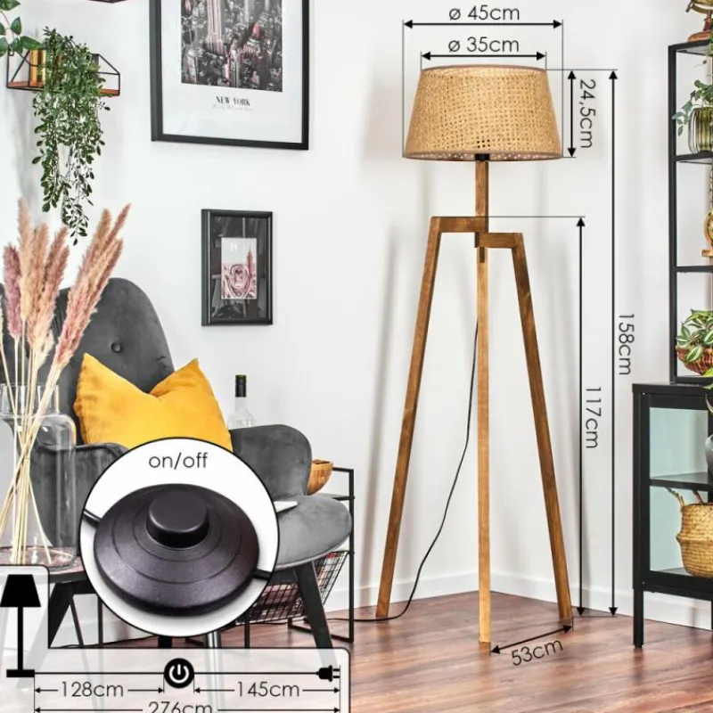 hofstein Barcos Lampadaire Écru, 1 lumière