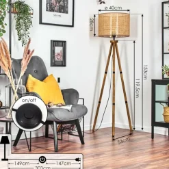 Luminaires Scandinaves-hofstein Barcos Lampadaire Écru, 1 lumière