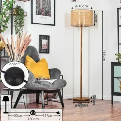 Luminaires Scandinaves-hofstein Barcos Lampadaire Écru, 1 lumière