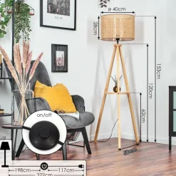 Luminaires Scandinaves-hofstein Barcos Lampadaire Écru, 1 lumière