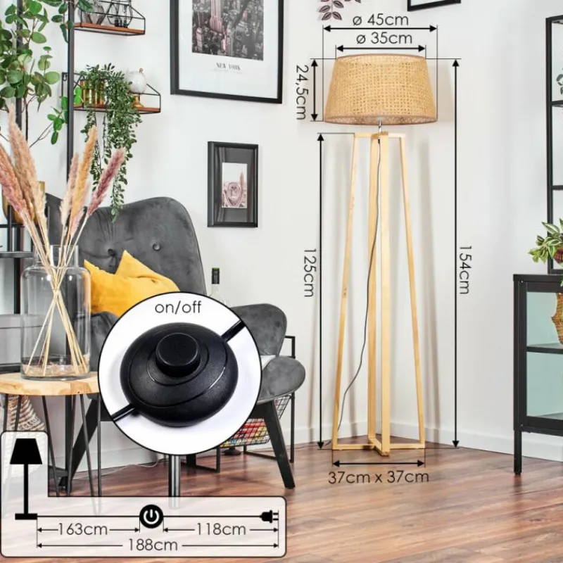 Luminaires Scandinaves-hofstein Barcos Lampadaire Écru, 1 lumière