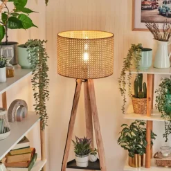 Luminaires Scandinaves-hofstein Barcos Lampadaire Écru, Noir, 1 lumière