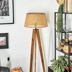 Luminaires Scandinaves-hofstein Barcos Lampadaire Écru, Noir, 1 lumière