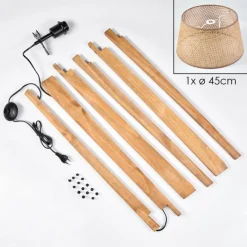 Luminaires Scandinaves-hofstein Barcos Lampadaire Écru, Noir, 1 lumière