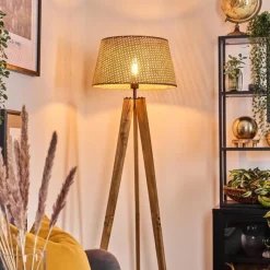 Luminaires Scandinaves-hofstein Barcos Lampadaire Écru, Noir, 1 lumière