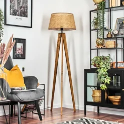 Luminaires Scandinaves-hofstein Barcos Lampadaire Écru, Noir, 1 lumière