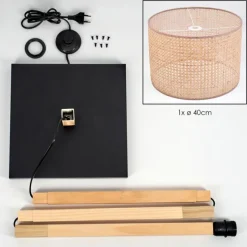 Luminaires Scandinaves-hofstein Barcos Lampadaire Écru, Noir, 1 lumière