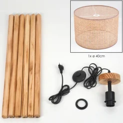 Luminaires Scandinaves-hofstein Barcos Lampadaire Écru, Noir, 1 lumière