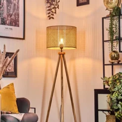 Luminaires Scandinaves-hofstein Barcos Lampadaire Écru, Noir, 1 lumière