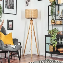 Luminaires Scandinaves-hofstein Barcos Lampadaire Écru, Noir, 1 lumière