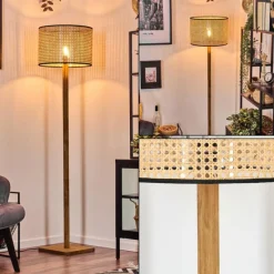 Luminaires Scandinaves-hofstein Barcos Lampadaire Écru, Noir, 1 lumière