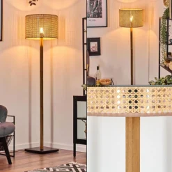 Luminaires Scandinaves-hofstein Barcos Lampadaire Écru, Noir, 1 lumière