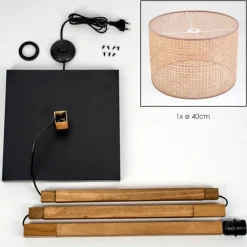 Luminaires Scandinaves-hofstein Barcos Lampadaire Écru, Noir, 1 lumière