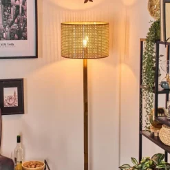 Luminaires Scandinaves-hofstein Barcos Lampadaire Écru, Noir, 1 lumière