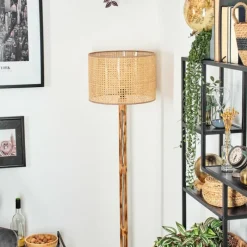 Luminaires Scandinaves-hofstein Barcos Lampadaire Écru, Noir, 1 lumière