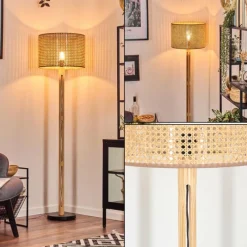 Luminaires Scandinaves-hofstein Barcos Lampadaire Écru, Noir, 1 lumière