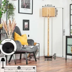 Luminaires Scandinaves-hofstein Barcos Lampadaire Écru, Noir, 1 lumière