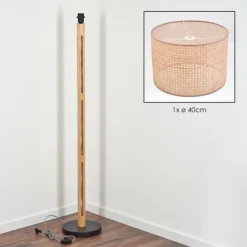 Luminaires Scandinaves-hofstein Barcos Lampadaire Écru, Noir, 1 lumière