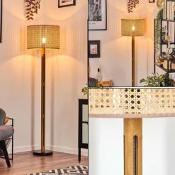 Luminaires Scandinaves-hofstein Barcos Lampadaire Écru, Noir, 1 lumière