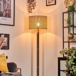 Luminaires Scandinaves-hofstein Barcos Lampadaire Écru, Noir, 1 lumière